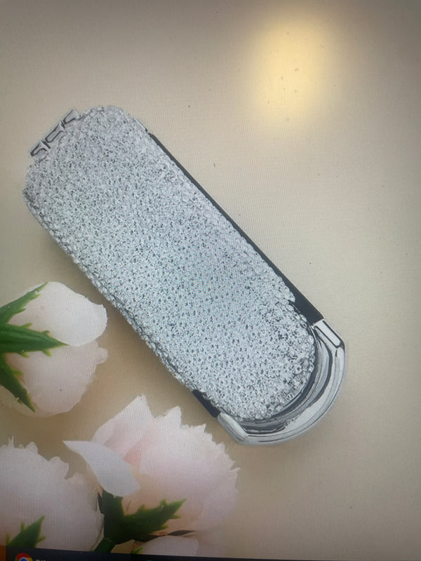 Ceramic Rhinestone Hair Brush with Mirror