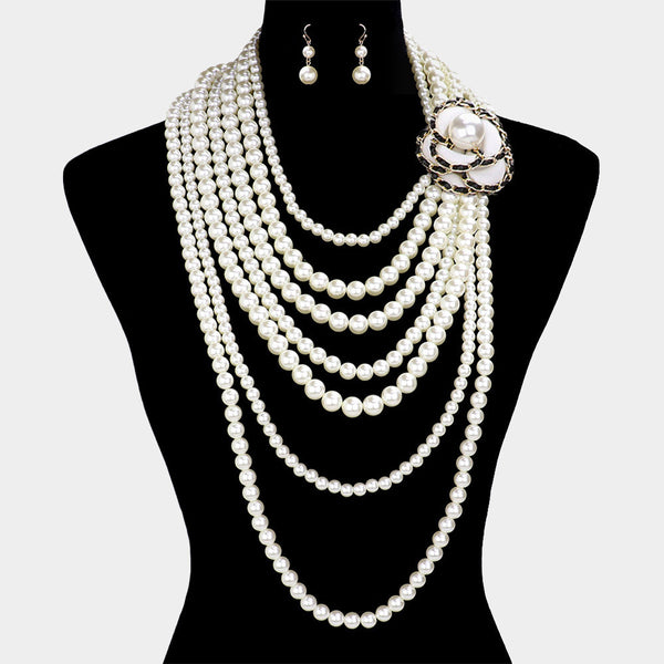 Madelyn Pearl Multi Layered Long Necklace