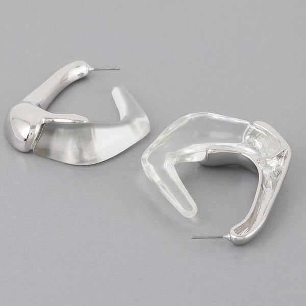 Clear Jeweled Hoop Earrings