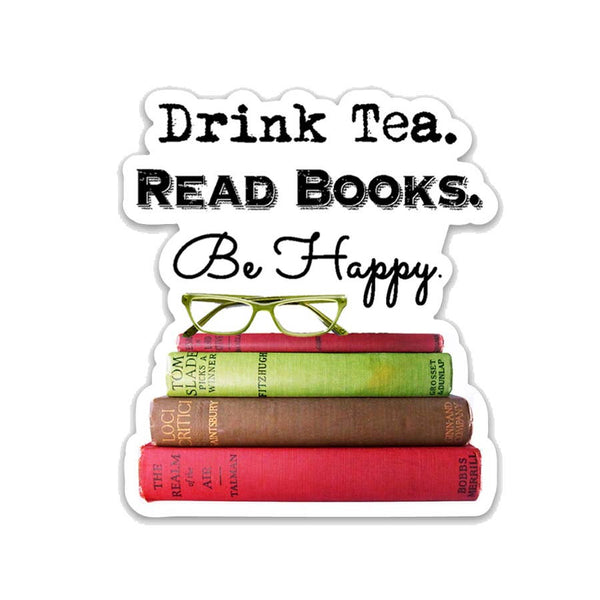 Drink Tea Read Books' Vinyl Sticker