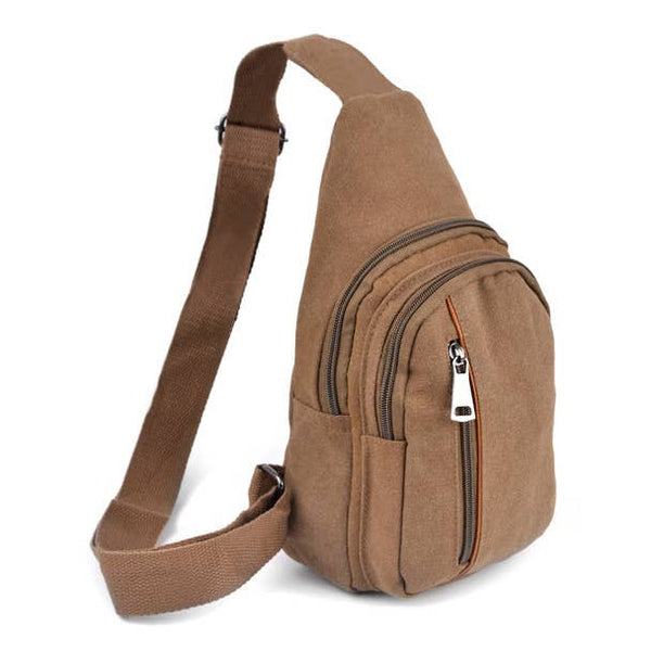 Crossbody Canvas Sling Backpack with Adjustable Strap
